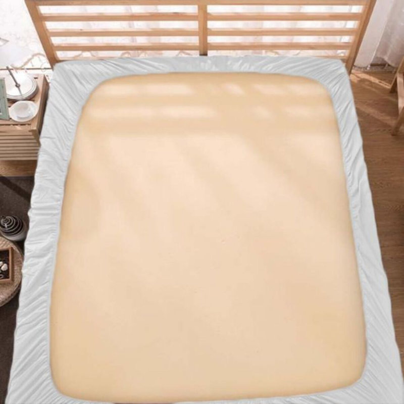 400TC Sateen Solid Cotton Fitted Sheet Fits Upto 12" Deep Pocket, Twin Fitted Sheet, White
