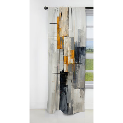 Sharri - Collages Curtain - Blackout Abstract Curtain - 1 Panels