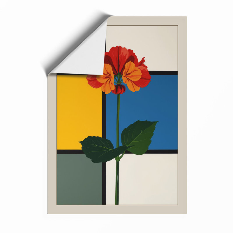 Flower in Geometry Geometric - Framed Print, Unframed, A1 - 84.1 x 59.4 cm