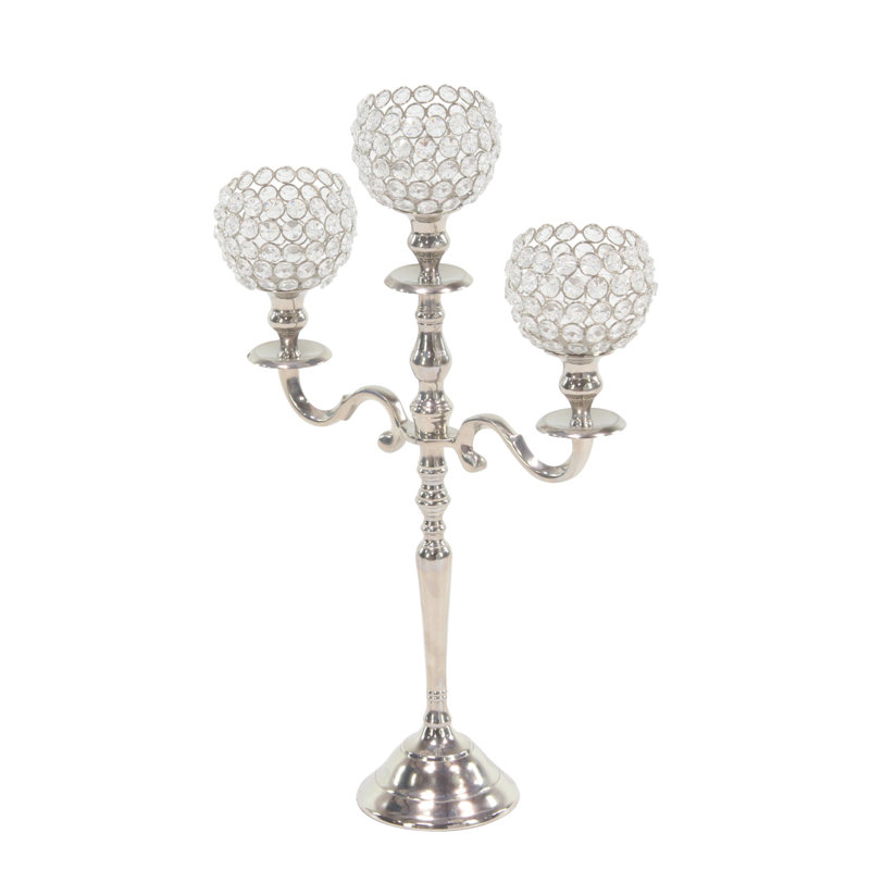 Candélabre traditionnel à 3 perles Bobeche
