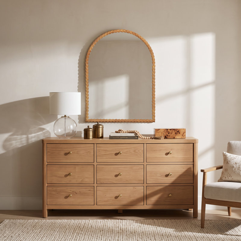 Miroir mural en bois sculpté, 40"x30", Arche