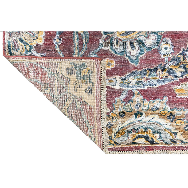 Handmade Wool Area Rug, Wine, Rectangle 10' x 14'