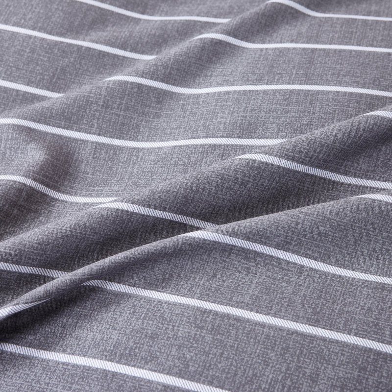 Bernete Satin Striped Duvet Cover Set with Pillowcases, Double - 2 Standard Pillowcases