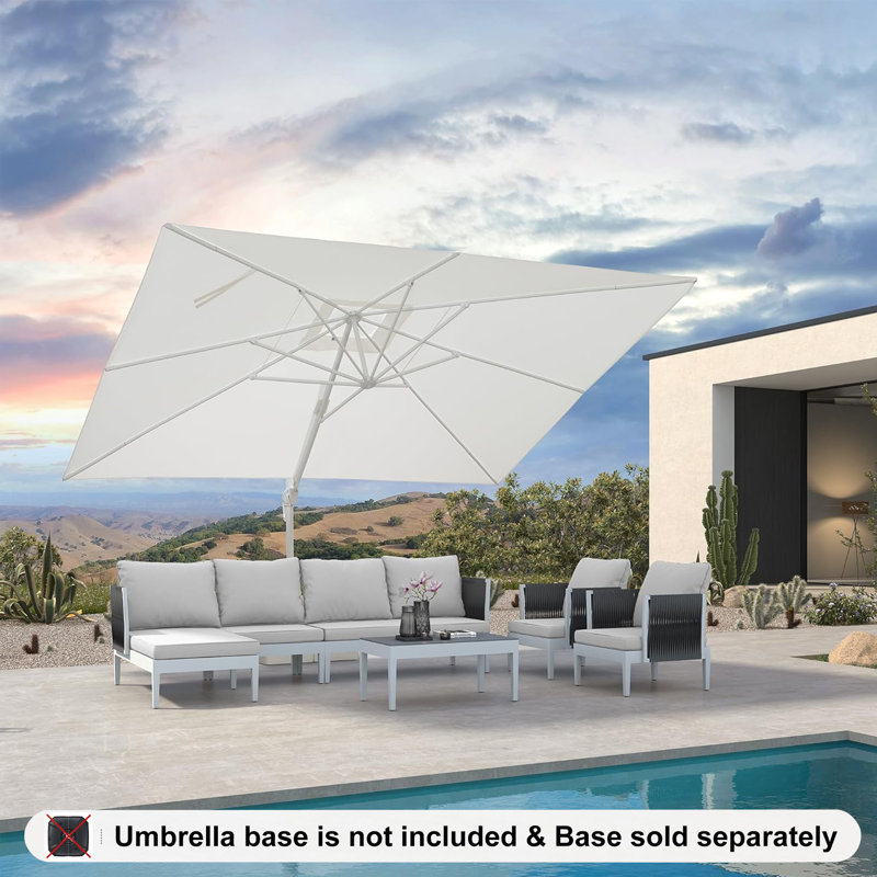 304cm X 396cm Rectangular Cantilever Parasol, White