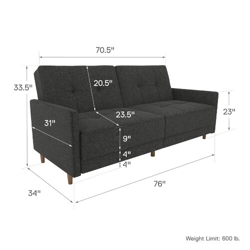 Zipcode Design™ Geraldton Twin 76'' Upholstered Cushion Back ...