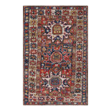 Rug & Kilim’S Caucasian Style Rug In Red And Blue With Lesghi Star Medallions