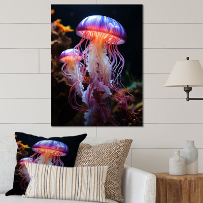 Jellyfish Luminescent Beauty Pastoral III - Animaux, reproduction d'art sur métal