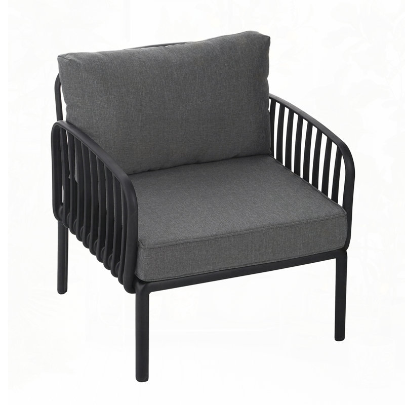 Outdoor Patio Club Chair, black, gary-2 set