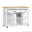 Îlot de cuisine de 47 po avec table de salle à manger extensible, table de cuisine en placage de bois d'hévéa avec support de rangement interne, prise de courant, îlot de cuisine avec rangement 2 tiroirs et 2 armoires-197859358