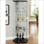 Vitrine noire et chrome en verre à 4 tablettes-1008641629