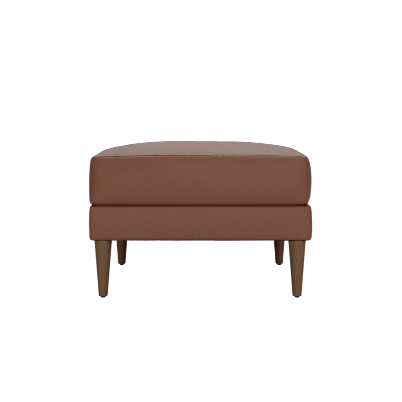 Essential Ottoman, Terra Cactus Leather, Dark Brown