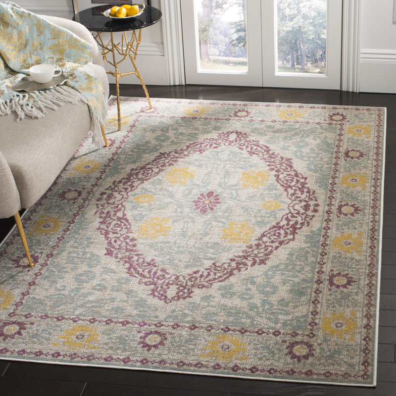 Tapis oriental d'intérieur / extérieur Griffeth Montage Performance, Rectangle 5 pi 1 po x 7 pi 6 po