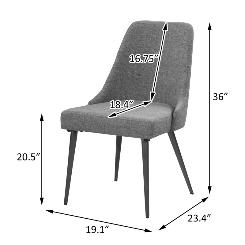 Chaise d'appoint en tissu gris Karneisha