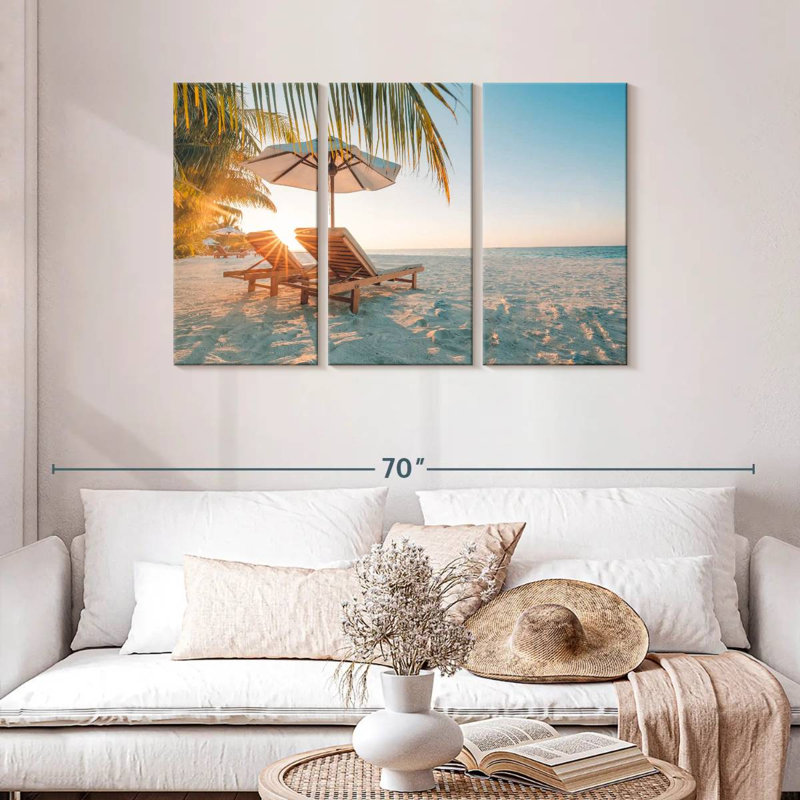 Plage de sable Gillard aux Maldives, H 28 po x l 45 po