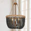 Boho Rustic 3-Light Black Bead Pendant Lighting