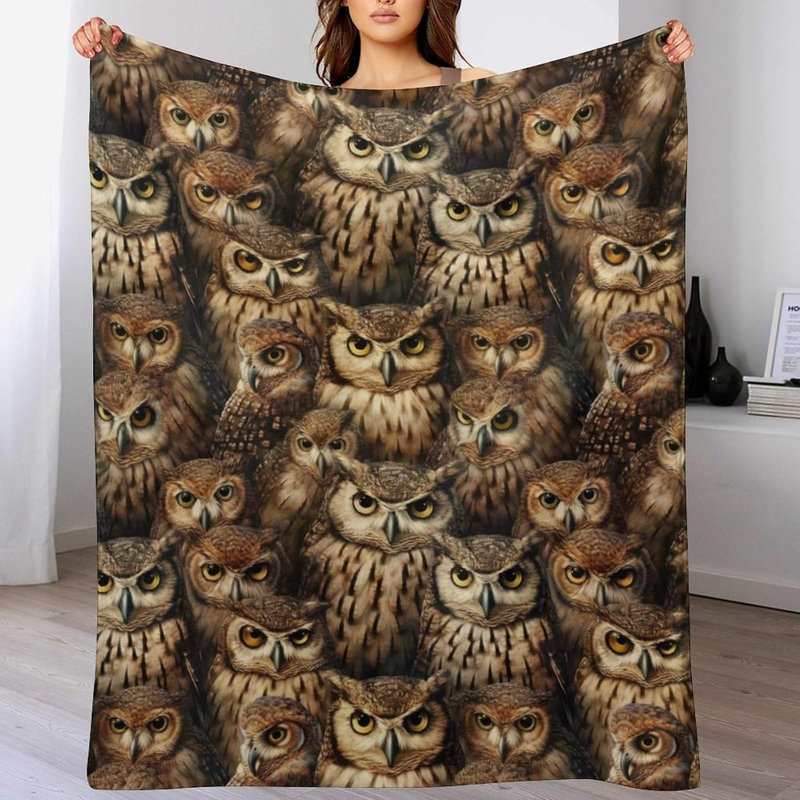 Couverture Hiboux, 76 x 102 cm, 7.87" L x 9.84" W
