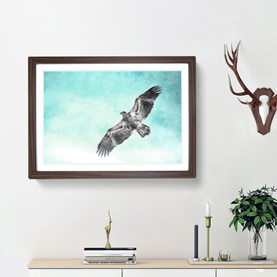 Eagle Bird in the Clouds - Picture Frame Graphic Art Print