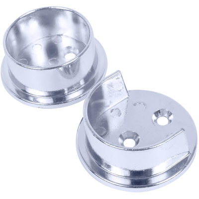 Heavy-Duty Pole Sockets (2-hole) - Polished Chrome
