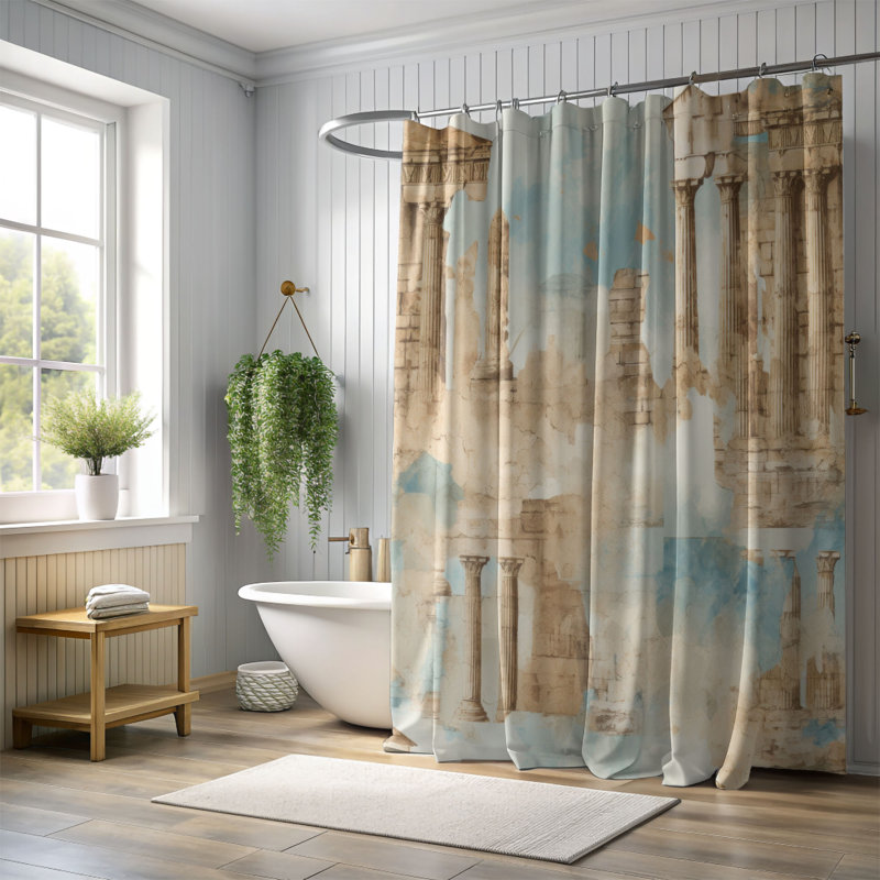 Rideau de douche Mencos, H 74 po x l 71 po