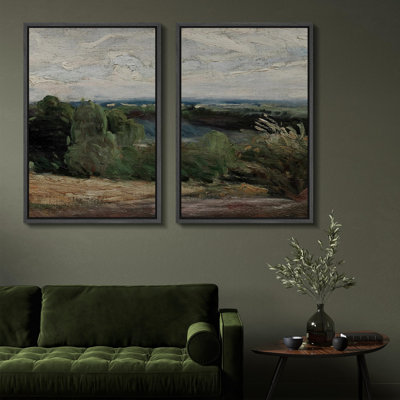 «Rolling Hills At Dusk Scenic», 2 pièces sur toile