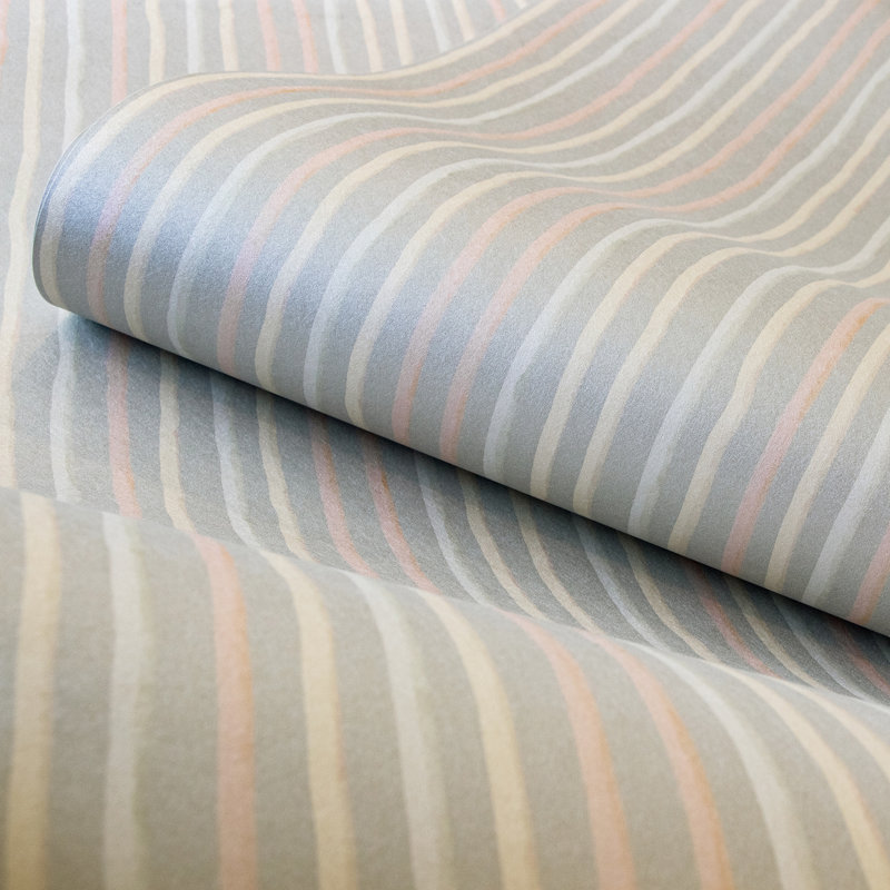 Rouleau de papier peint Smooth Glitter Stripes, Bleu clair