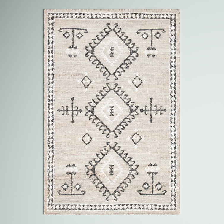 Mackay Southwestern Handmade Flatweave Jute Gray/Black Area Rug