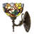 Tiffany Wall Sconce Lamp Stained Glass 8X10.5X11 Inch Plug in Wall Bedside Light for Hallway Bedroom (Amber Grape Style)