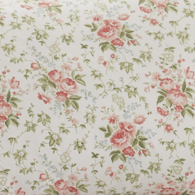 Laura Ashley Solid Ruffled Cotton Bed Skirt, Grand lit, Rose Marissa