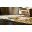 Tapis rond brun chameau antique