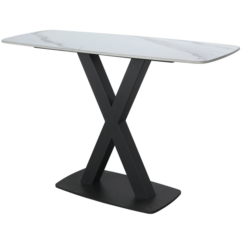 Deptula 120cm Stone Top Console Table, White