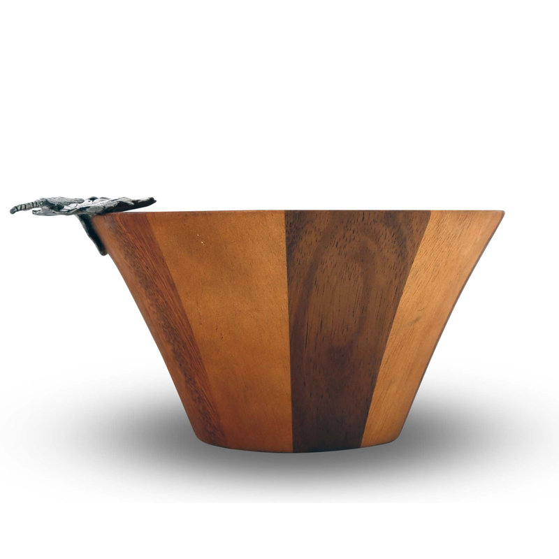 Garden Friends Handmade Wood Salad Bowl