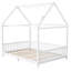 Lit de maison en bois avec garde-corps et DEL, blanc-1129800956