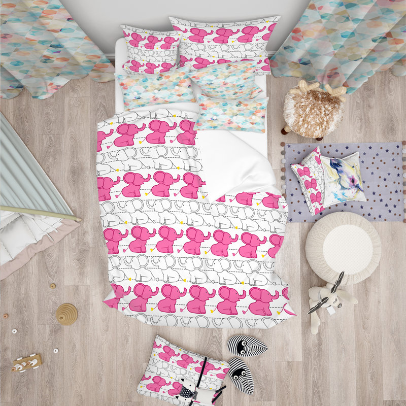 Ensemble de housse de couette en microfibre rose, Housse de couette double / grand + 2 taies