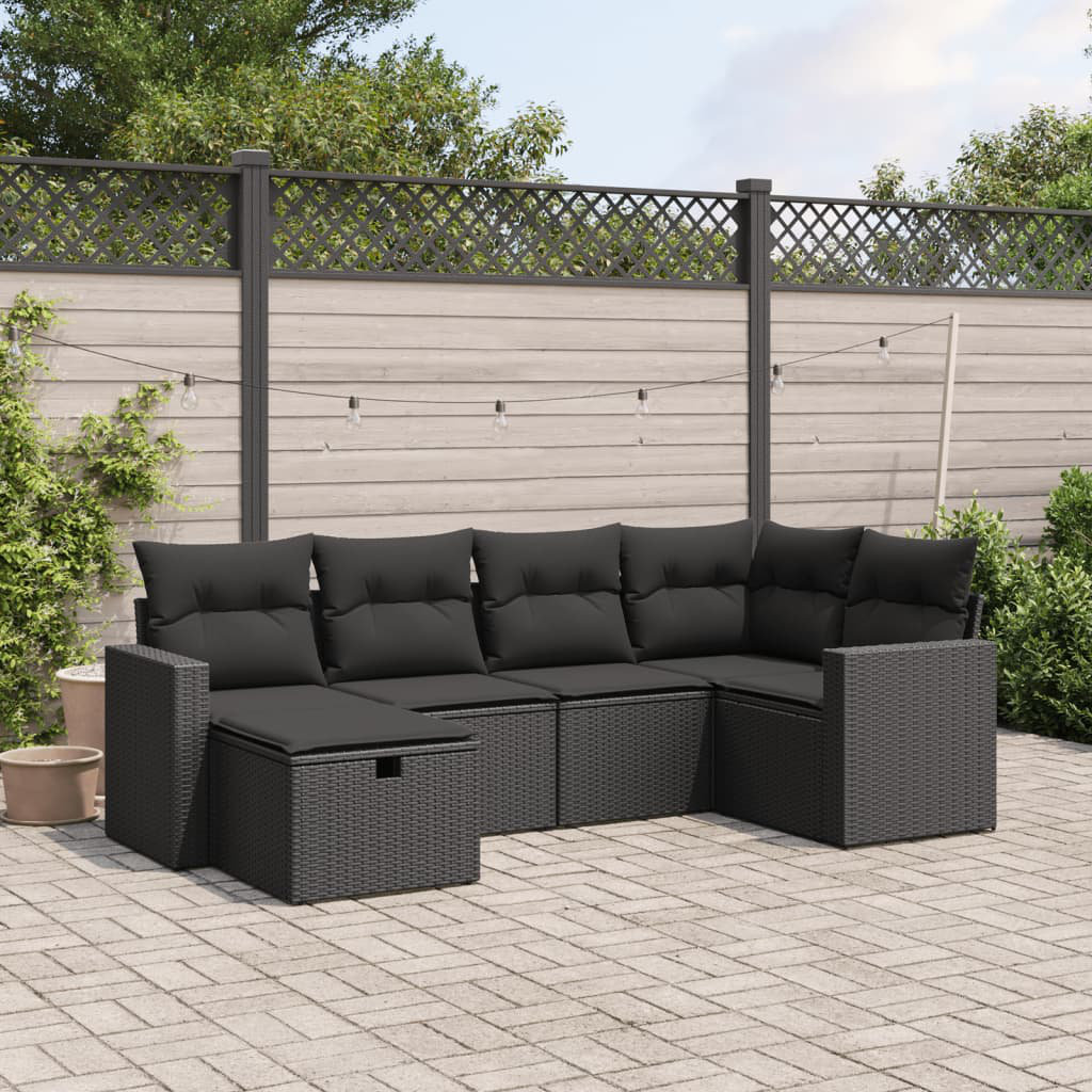 Vidaxl 6-Tlg. Garten-Sofagarnitur Mit Kissen Grau Poly Rattan