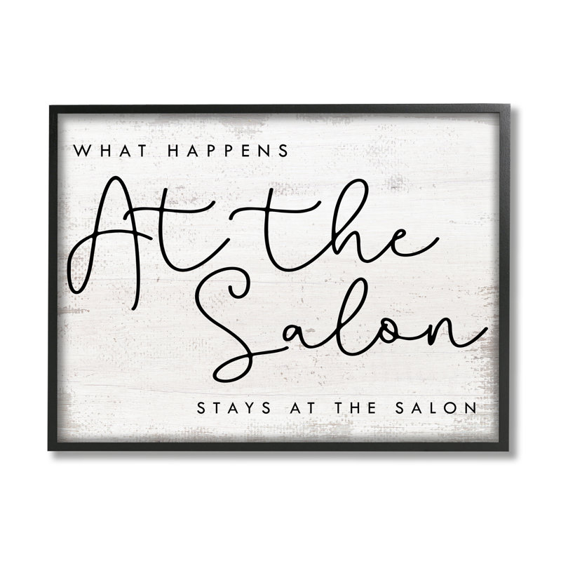 «What Happens At The Salon» Beauty Sentiments, Giclée encadrée noir minuit, H 11 po x l 14 po x P 1,5 po