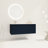 Wall Mounted Bathroom Vanity With 48" Resin Sink - Navy Blue Fashionable Modern-431264604-431264607