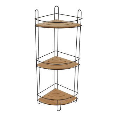 iDesign Twillo Metal Wire Corner Standing Shower Caddy 3-Tier Bath Shelf  Baskets