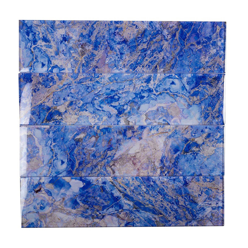 Carnelian 3" x 12" Glass Brick Look Subway Wall & Floor Tile