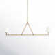Mattia 2 Light Metal Dimmable Linear Chandelier