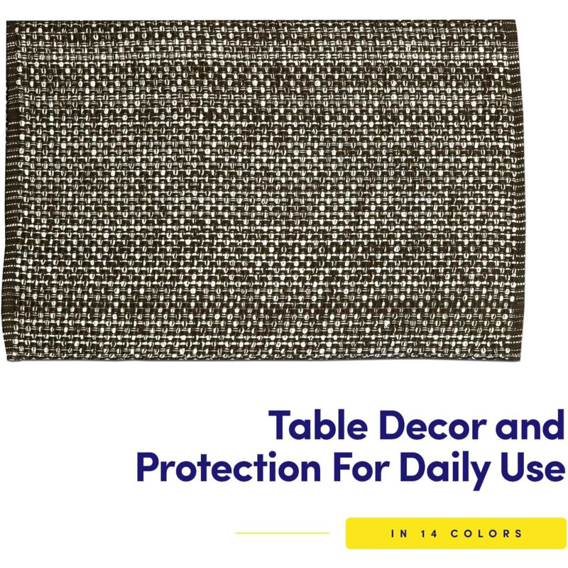 100% coton napperons pour salle à manger rectangulaire deux tons tissés 13 po x 19 po doux ensemble de 6 tapis de table chocolat