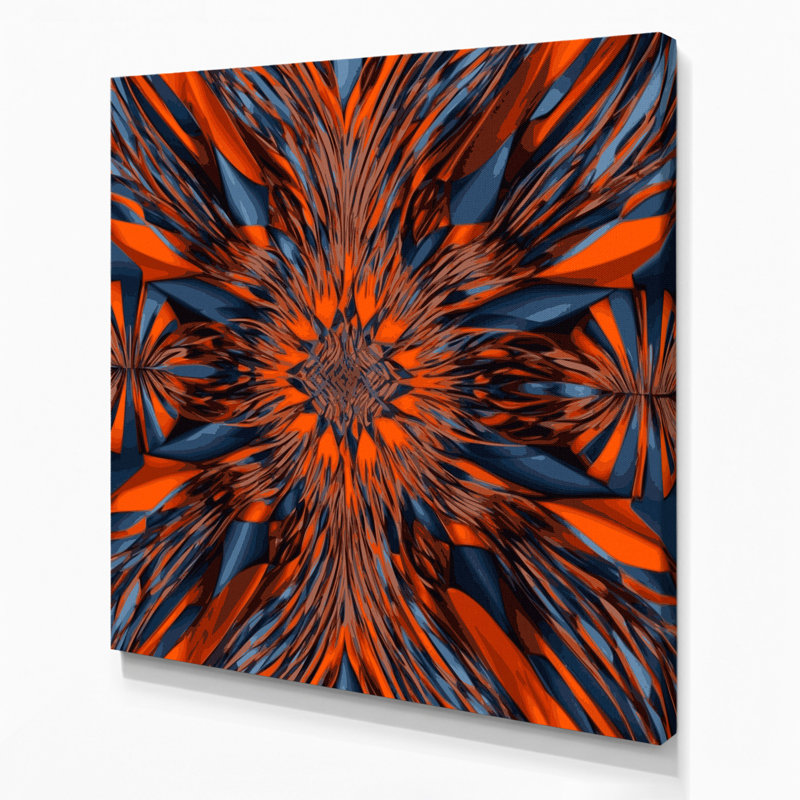 Art mural sur toile noire Op Art 65, H 8 po x l 8 po
