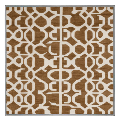 Machine Washable Trellis Brown Area Rug