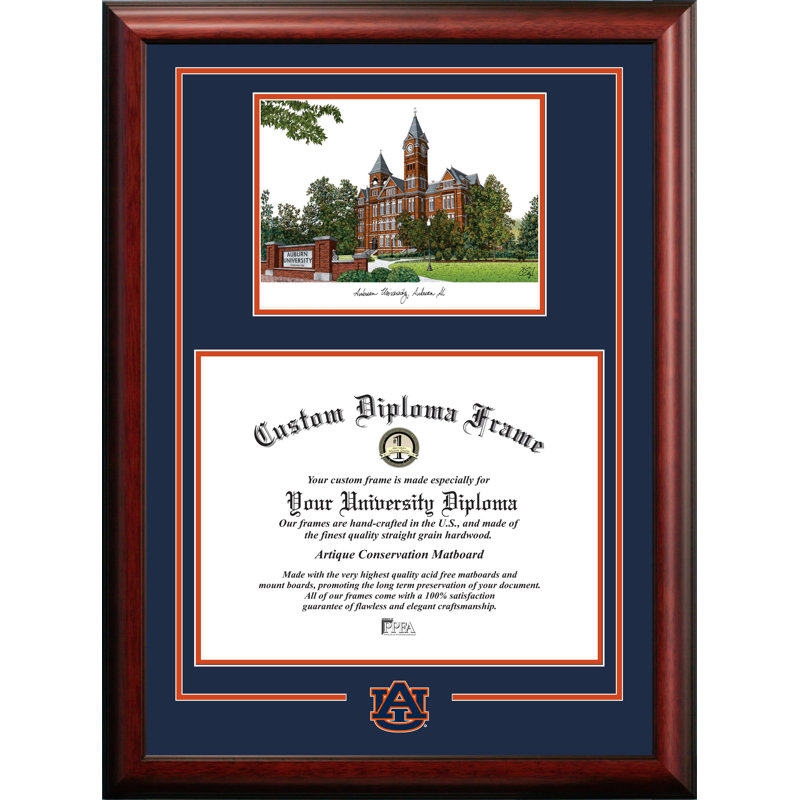 NCAA Auburn University Spirit Graduate Diploma with Campus Images Lithograph Picture Frame