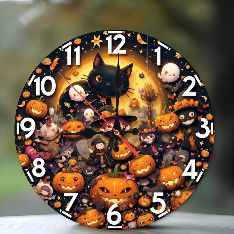 Horloge d'Halloween citrouilles mignonnes