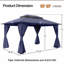 Pavillon de jardin en acier de 10 pi x 13 pi sur laque Isle Isle-103591281