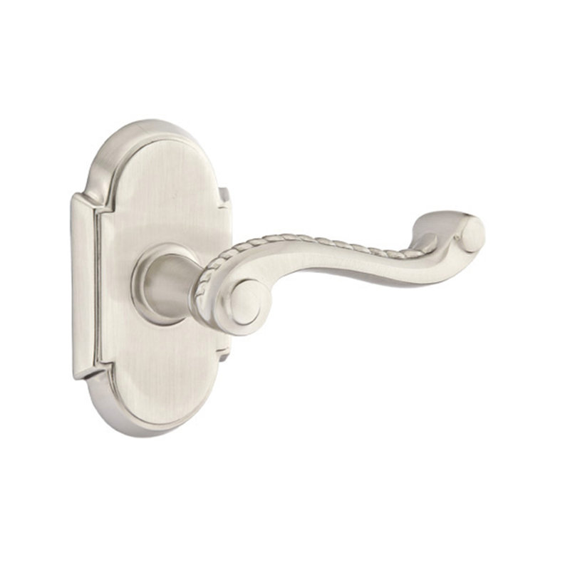 Double porte faux levier avec rosette, Nickel satiné, Droite