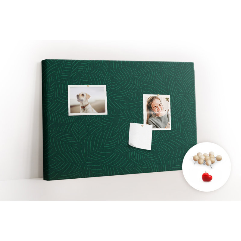 Wall Mounted bulletin board print wall art notice boards for office corkboard Leaves pattern