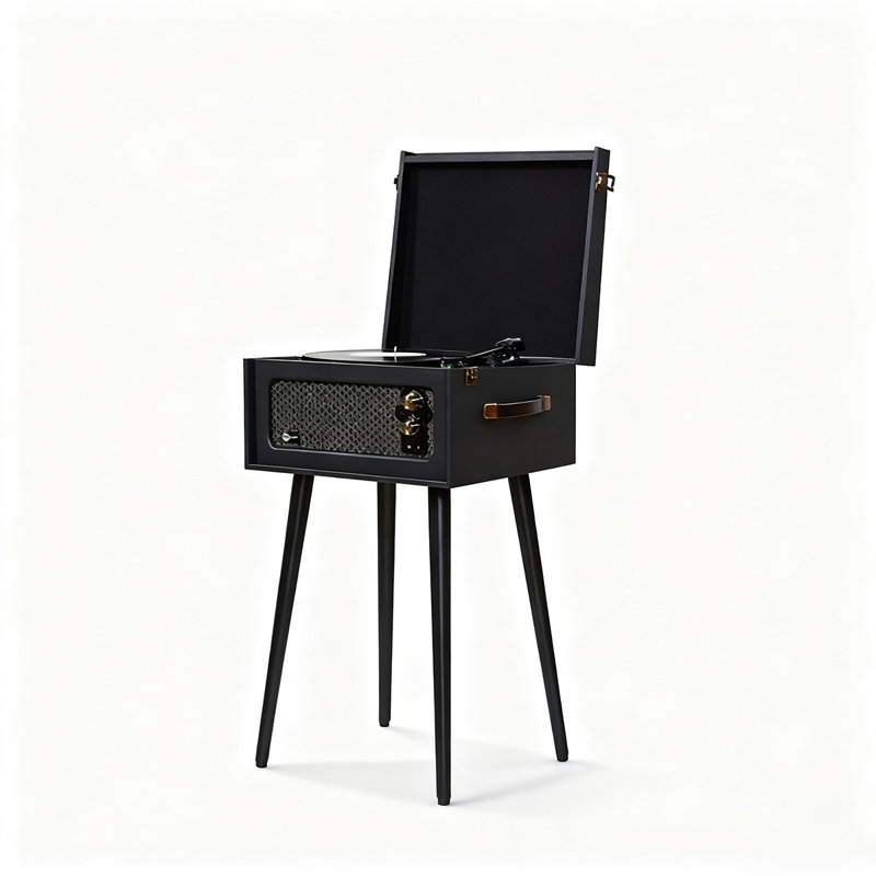 Gramophone en bois massif rétro de style européen avec haut-parleurs Bluetooth