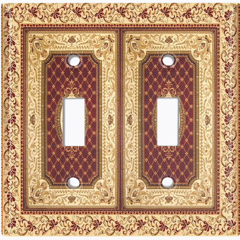 Plaque murale à 2 interrupteurs à bascule Elegant Maroon Paint