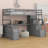 Loft Bed With Drawers, Shelves And Desk-1013748875